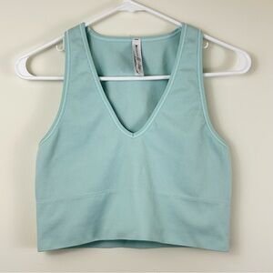 Athleta Aqua Aurora Ribbed V-Neck Cropped Tank Size Large